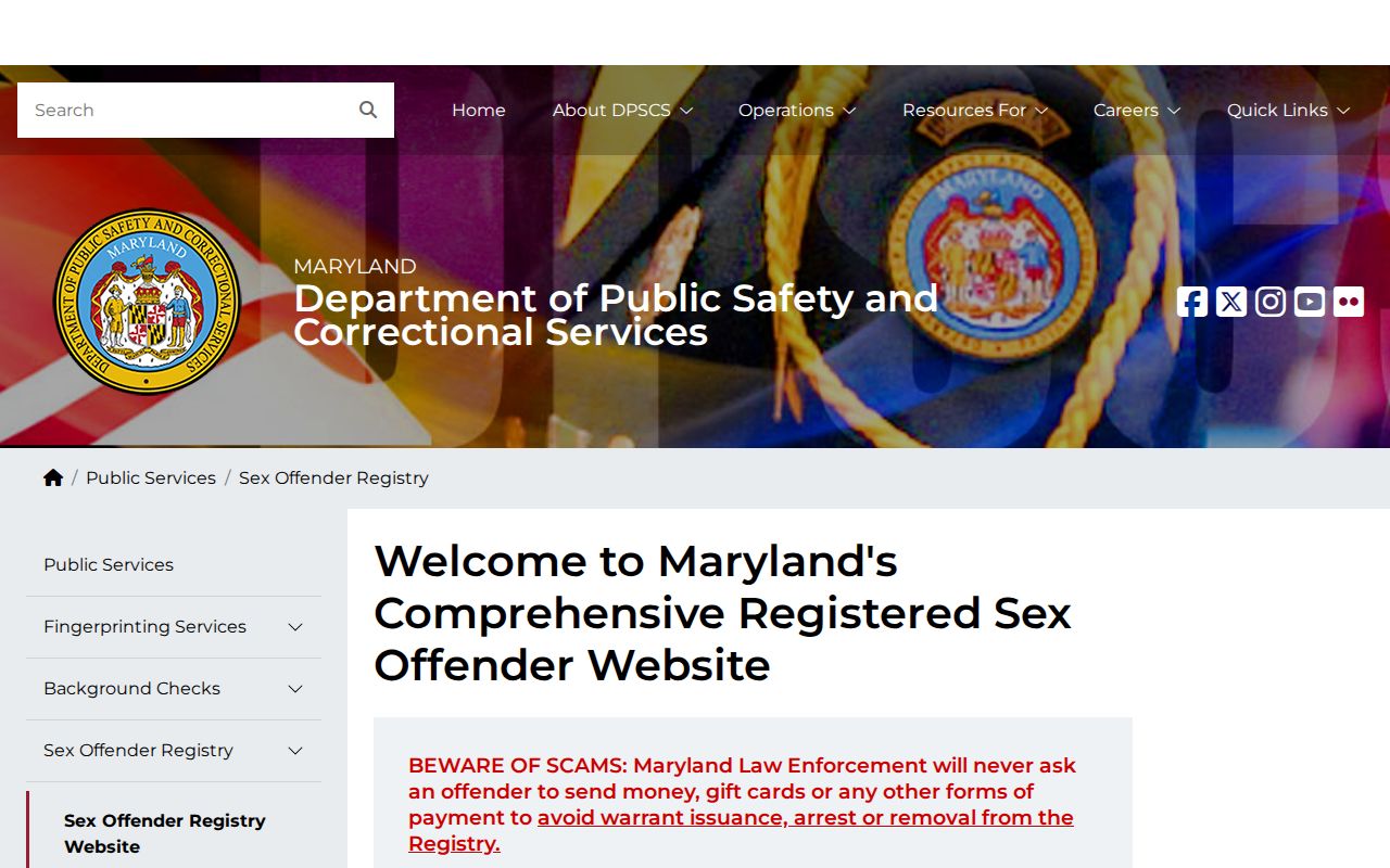 Maryland registry limits for Garrett County release mugshots